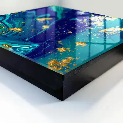 Abstraction colorée dans les tons turquoise et bleu marine