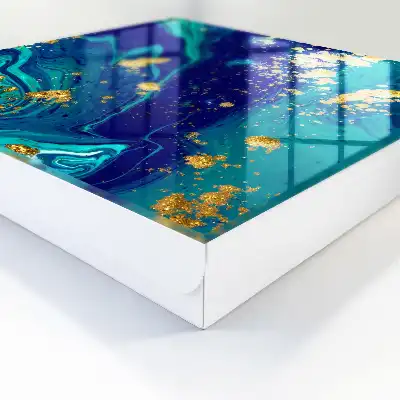 Abstraction colorée dans les tons turquoise et bleu marine