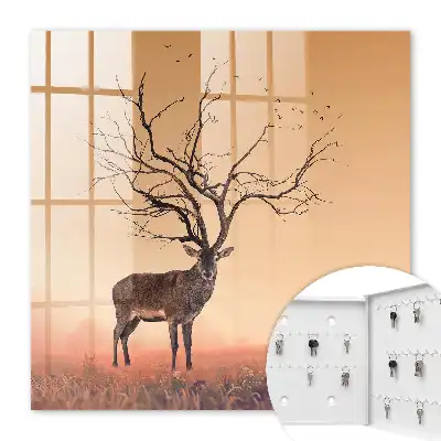 Cerf magique de la brume orange