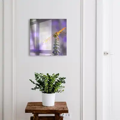 Libellule sur une fleur violette