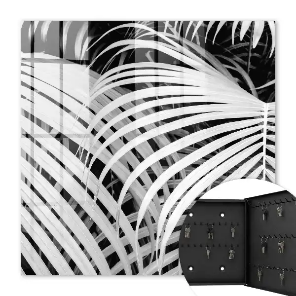 Feuilles de palmier noir et blanc