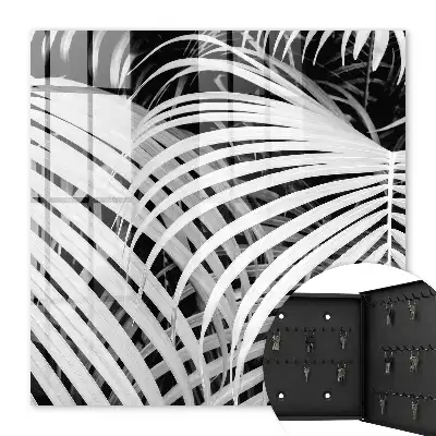 Feuilles de palmier noir et blanc