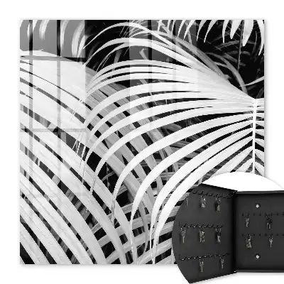 Feuilles de palmier noir et blanc