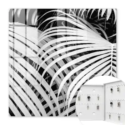 Feuilles de palmier noir et blanc