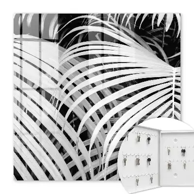 Feuilles de palmier noir et blanc