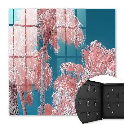 Composition tropicale sur fond bleu