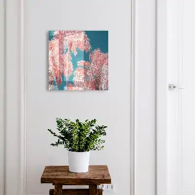 Composition tropicale sur fond bleu