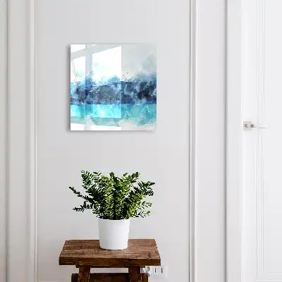 Tableau moderne paysage turquoise