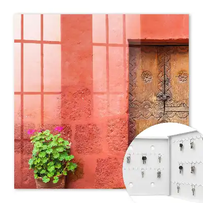 Porte en bois à façade rouge
