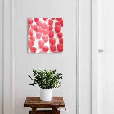 Framboises roses sur fond clair