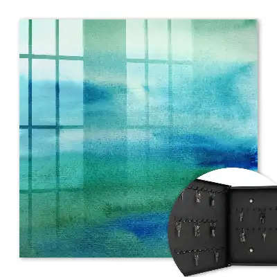 Aquarelle bleu vert