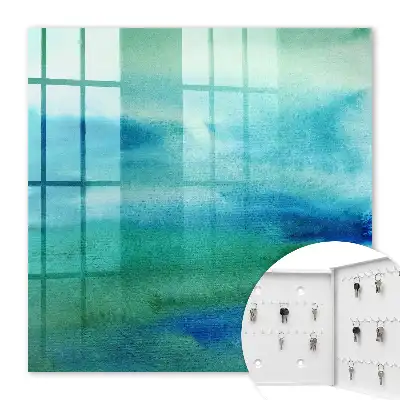 Aquarelle bleu vert