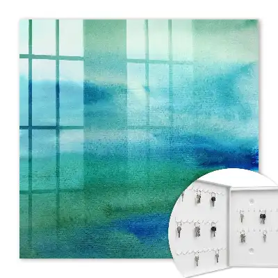 Aquarelle bleu vert