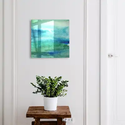 Aquarelle bleu vert