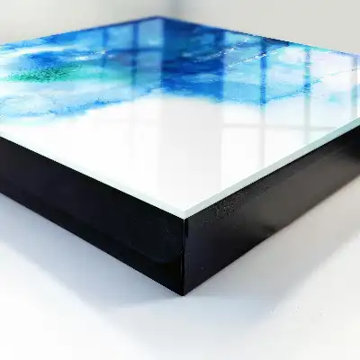 Vagues bleues aux nuances de vert