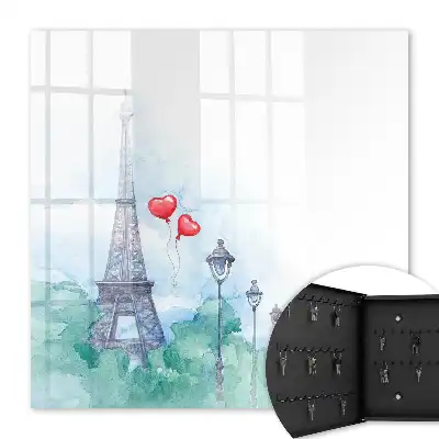 Paysage parisien sur fond bleu