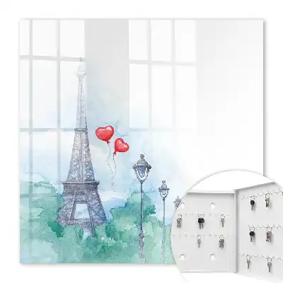 Paysage parisien sur fond bleu