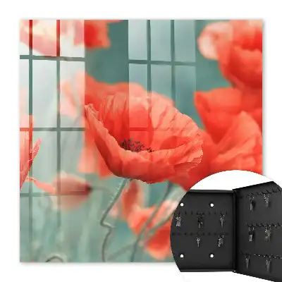 Coquelicots rouges sur fond vert