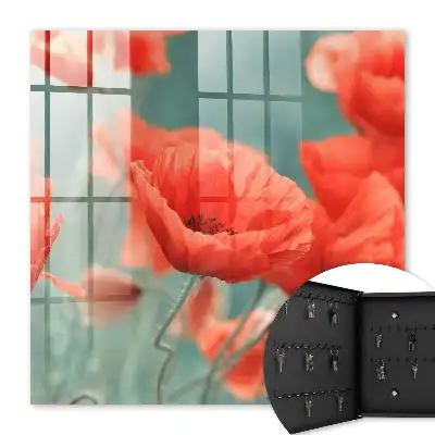 Coquelicots rouges sur fond vert