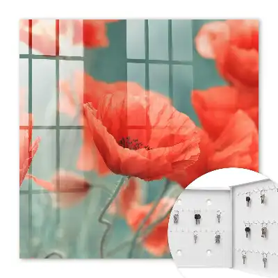 Coquelicots rouges sur fond vert