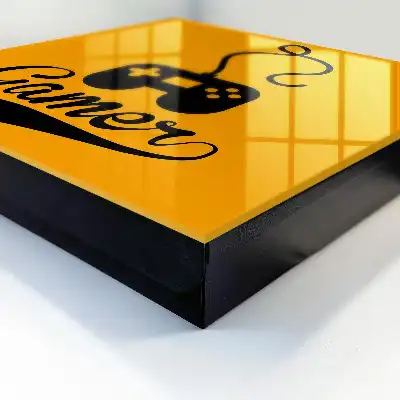 Manette de jeu avec inscription orange