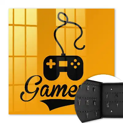 Manette de jeu avec inscription orange