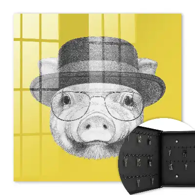 Figurine de cochon jaune joyeux