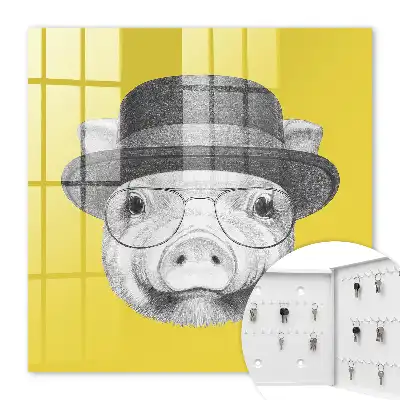 Figurine de cochon jaune joyeux
