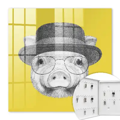 Figurine de cochon jaune joyeux
