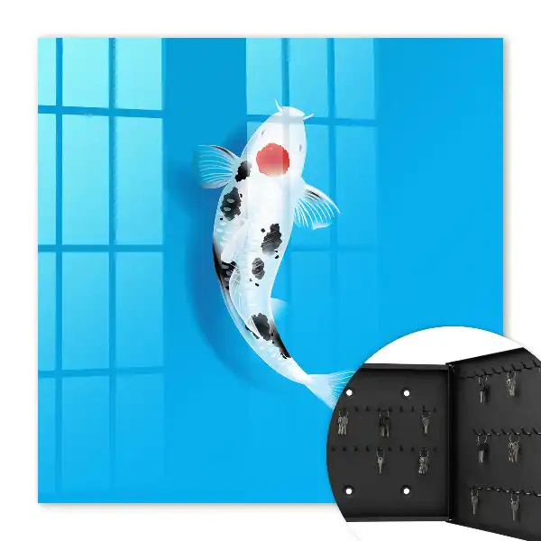 Poisson koi sur fond bleu