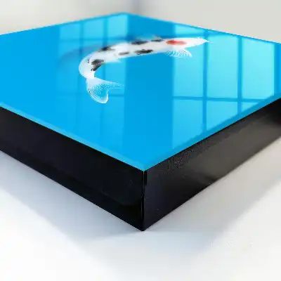 Poisson koi sur fond bleu