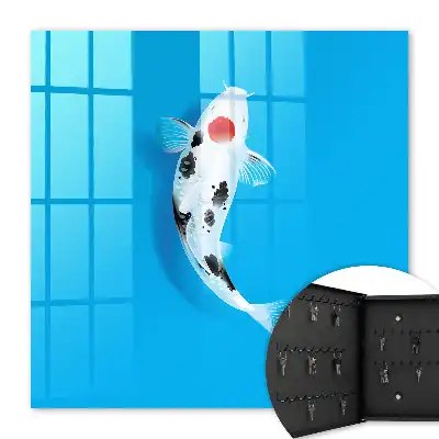 Poisson koi sur fond bleu