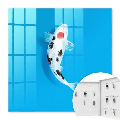 Poisson koi sur fond bleu