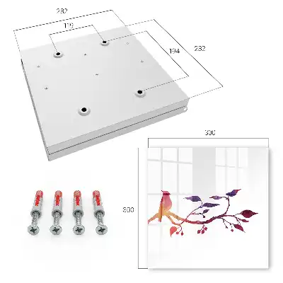 Une branche avec un oiseau aux couleurs rouges et violettes