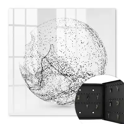 Tableau abstrait en noir et blanc