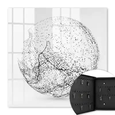 Tableau abstrait en noir et blanc