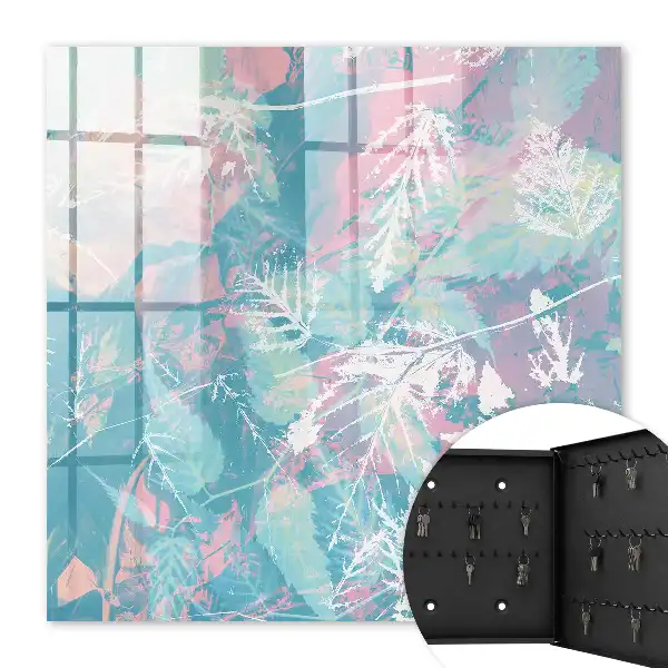 Feuilles pastel sur fond délicat
