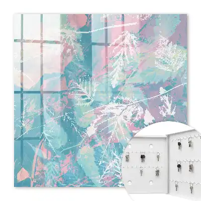 Feuilles pastel sur fond délicat