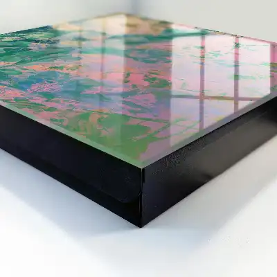 Tableau abstraction végétale aux couleurs pastel