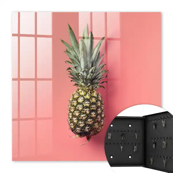 Ananas exotique sur fond rose