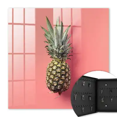 Ananas exotique sur fond rose
