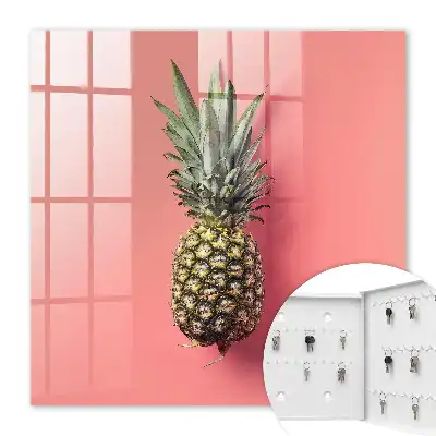 Ananas exotique sur fond rose