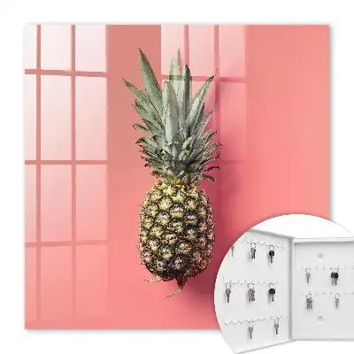 Ananas exotique sur fond rose