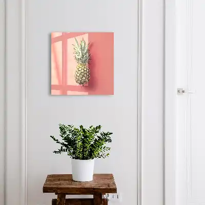 Ananas exotique sur fond rose