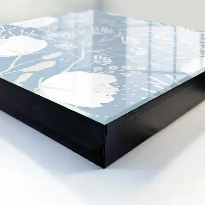 Motifs végétaux sur fond bleu