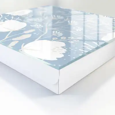 Motifs végétaux sur fond bleu