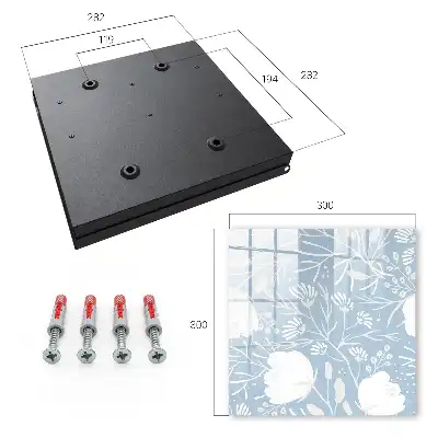 Motifs végétaux sur fond bleu
