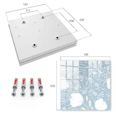 Motifs végétaux sur fond bleu