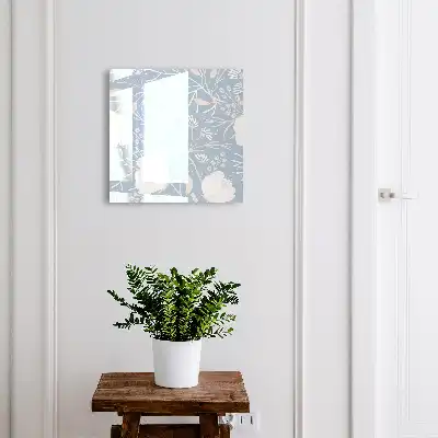 Motifs végétaux sur fond bleu