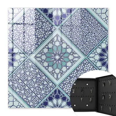 Motif géométrique dans des tons de bleu